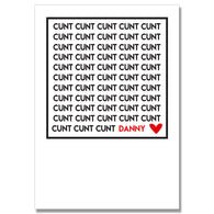 Personalised Cunt Love Card